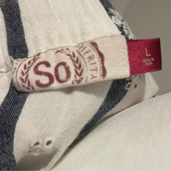 Target Striped Long Sleeve Off The Shoulders Open Shoulders Top Size Large - Picture 8 of 9